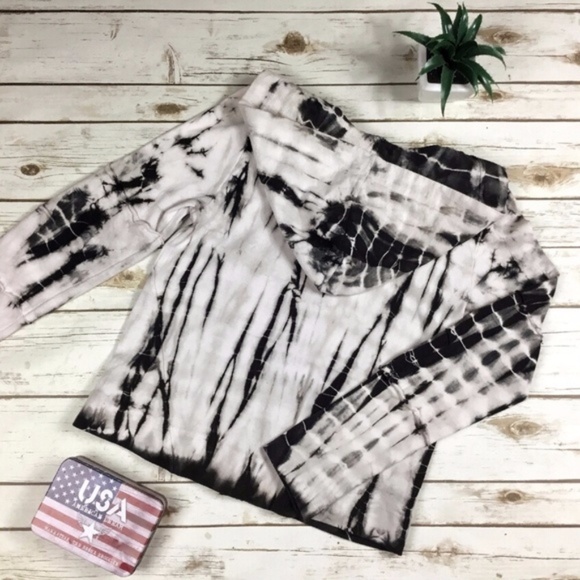 Tie Dye Zip Up Jacket Top with Hood HOODIE by XCVI - Picture 2 of 8